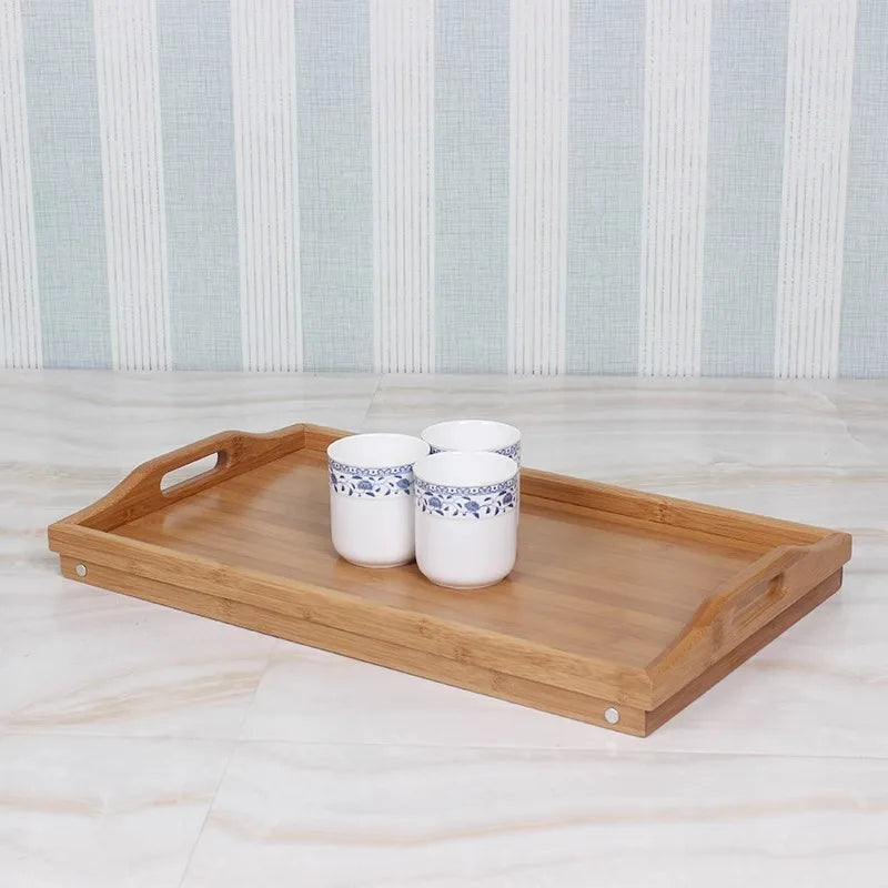 Bed tray, folding dining tray, wooden bamboo tea tray, picnic table, bed with postpartum meal tray, footboard vegetable tray, fr