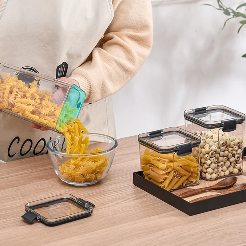 Food Storage Containers Kitchen Storage Tissue Preservation Transparent Containers Multigrain With LIDS Household Airtight Cans