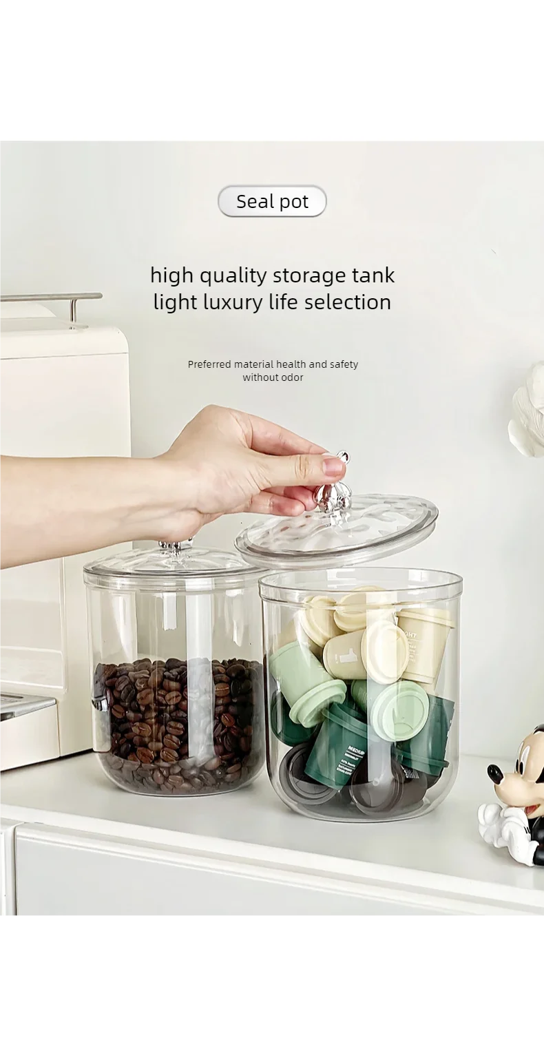Kitchen grain jar, spice jars insect proof,moisture-proof, can store lemon slices, nuts, coffee beans,food organizer,storage box