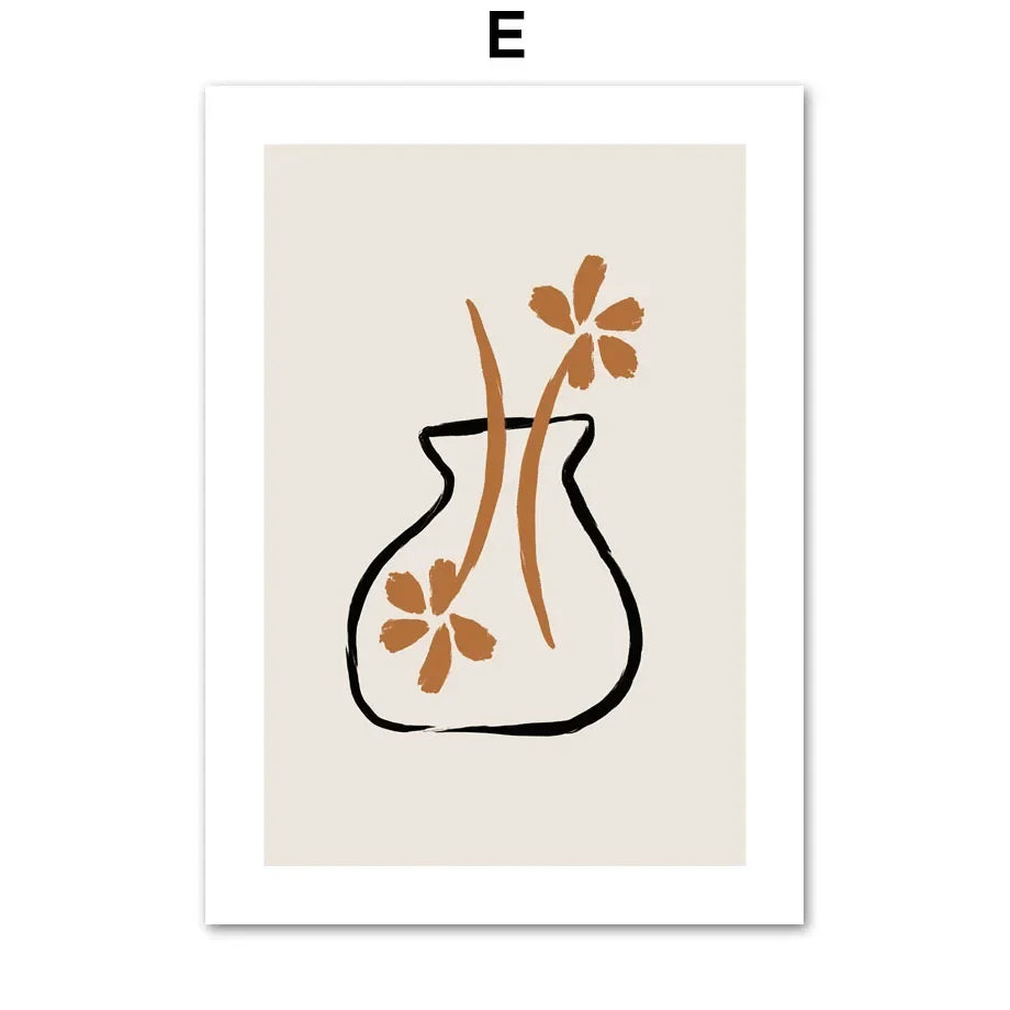 Scandinavian Minimalist Wall Art Abstract Lines Couple Woman HD Canvas Poster Prints Home Bedroom Living Room Decoration