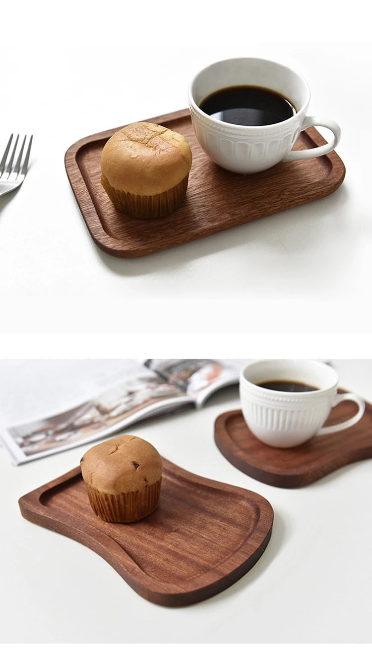 Solid Wood Serving Tray Oval Tea Tray Decorative Wood Plate Fruit Tray Vegetable Platter Home Bread Dessert Cake Plate Tableware
