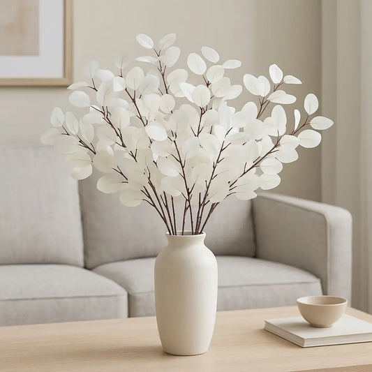41cm Artificial Eucalyptus Branches Non-Fading Handmade Fake Eucalyptus Leaf Realistic Simulation Plants Outdoor Indoor Decor