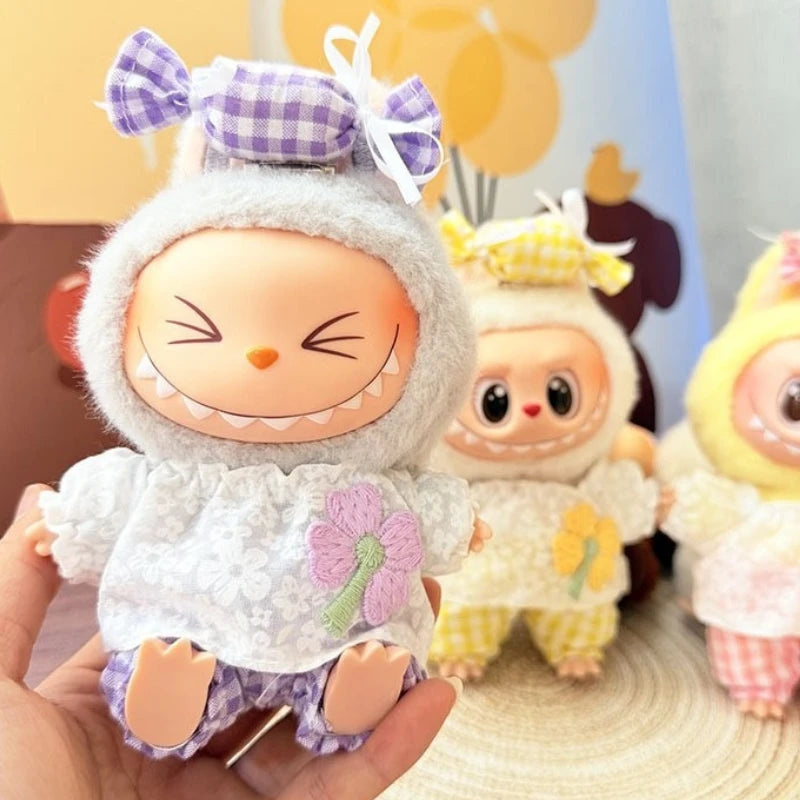 Labubu Ropa 3.0 Western Cowboy Jumpsuit with Hat Set for V1/V2 Labubu Outfit Cute Doll Clothes Accessories Trendy Gift