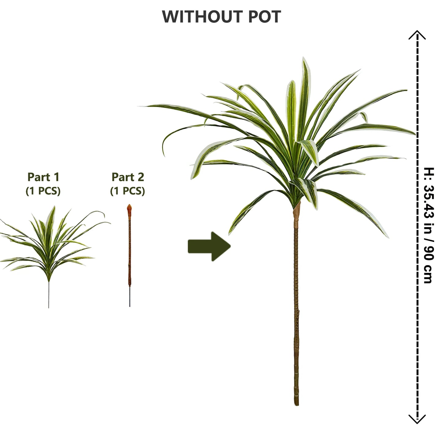 50-230CM New Artificial Dracaena Tree plant branch plastic outdoor indoor fake plant for home garden room wedding festival decor