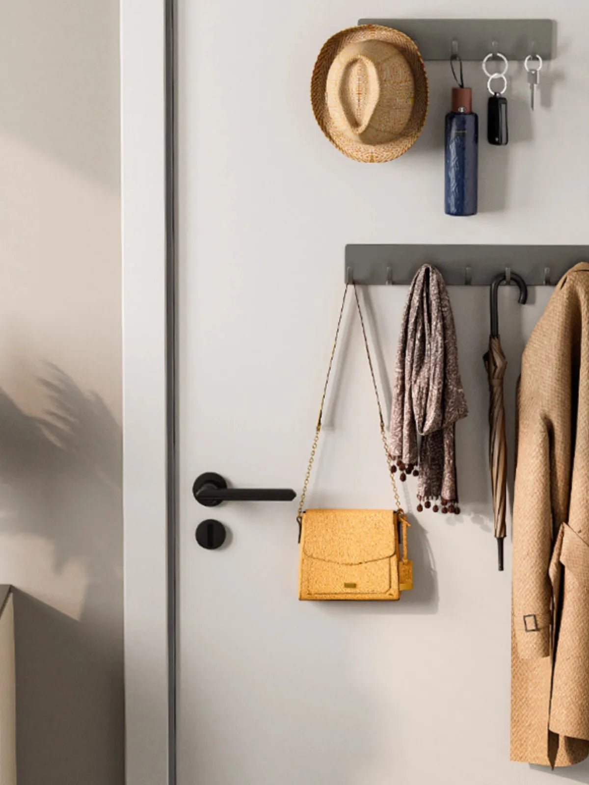 Kitchen Storage Rack Wall Mounted Non Perforated Household Kitchenware Storage Hook Multi Functional Hook Behind Bathroom Door