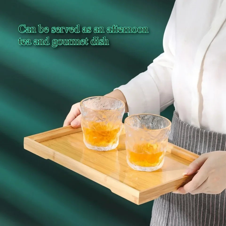 Rectangular Tea Tray Household Kitchen Plate Tools Serving Dish Bamboo Tea's Bar Storage Trays for Wooden Tableware Wood Pallet