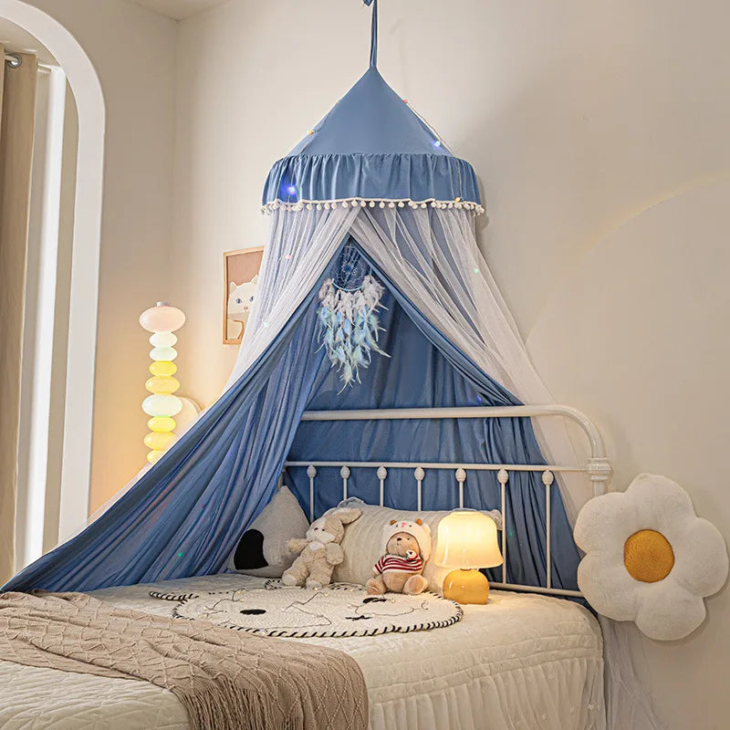 Dome bed curtain children's indoor light-proof bed curtain windproof bedside ceiling blackout double-layer mosquito net curtain