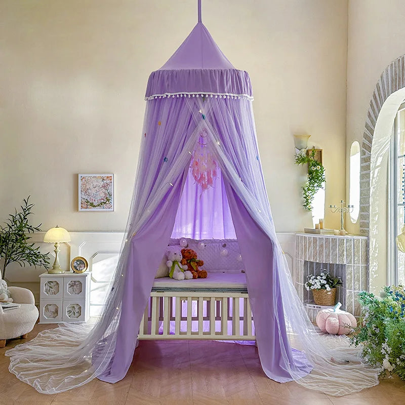 Dome bed curtain children's indoor light-proof bed curtain windproof bedside ceiling blackout double-layer mosquito net curtain