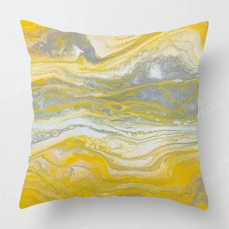 Upgrade your living room decor with a stylish geometric cushion cover in yellow and white Home Decor 45x45 40x40 50x50 60x60