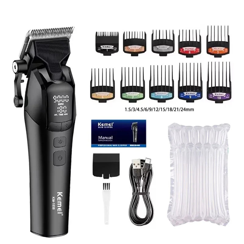 Kemei KM-1858 9000RPM 10W Hair Clipper,KM-264 Rechargeable Electric Trimmer,Original KM-T95 Shaver For Men Barber Clippers Kit