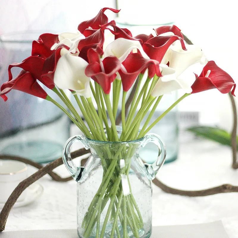 10/5Pcs Fake Calla Lily Artificial Flower Decorations for Home 37cm Flower Wedding Bridesmaids Bouquet
