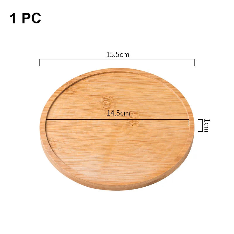 Wooden Soap Dispenser Tray Multi Bamboo Multi Shape Wooden Holder Pot Tray Home Decor Garden Supplies  Photography Props Coaster