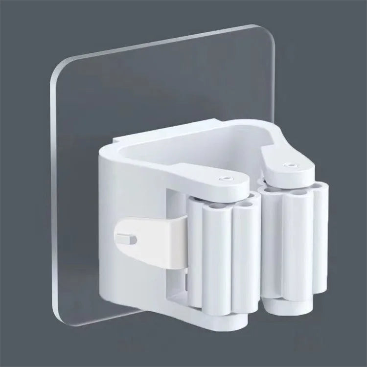 Bathroom Storage Rack Mop Holder Wall Mounted Mop Organizer Broom Hanger Mop Clip Wall Hanging Mop Rack Self Adhesive Hooks