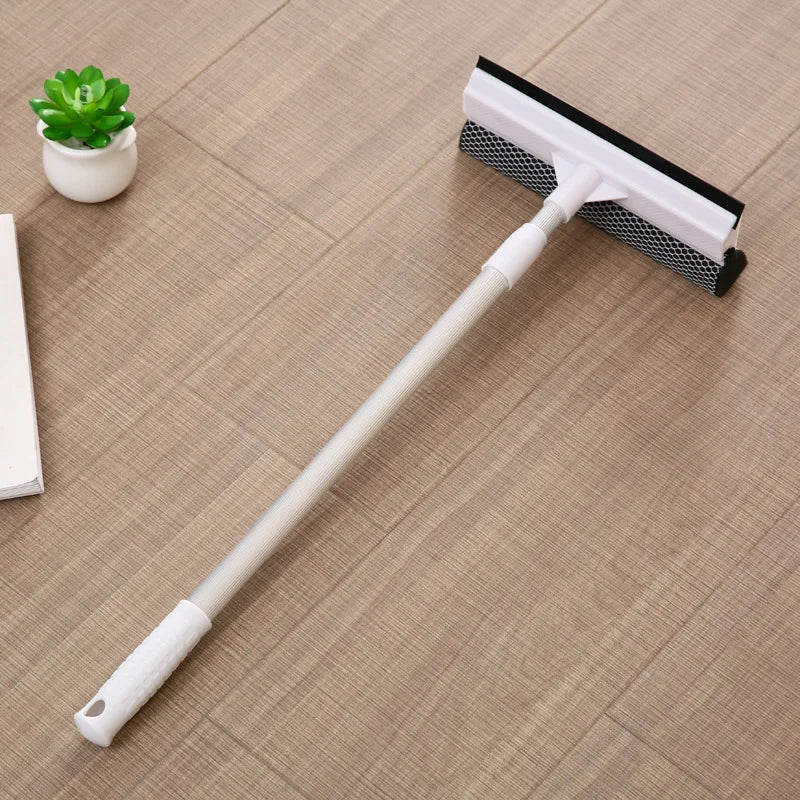 2in1 Window Cleaning Brush Bathroom Mirror Glass Wiper Cleaning Tool Sliding Door Shower Glass Door Adjustable Long Handle