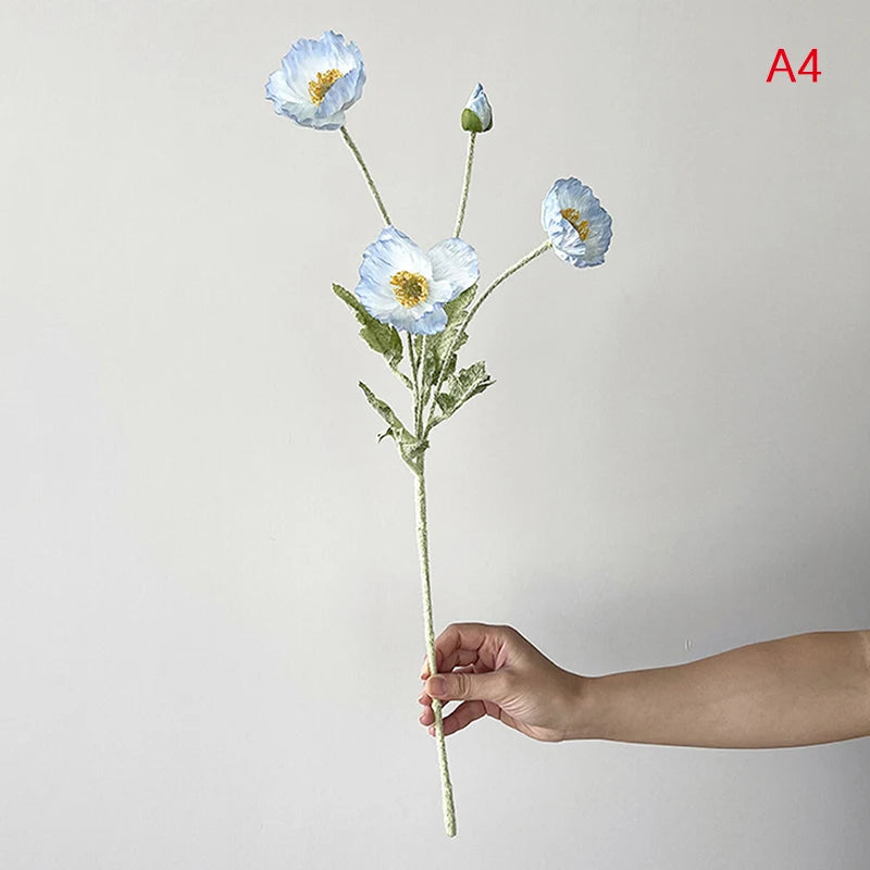 High Quality Beautiful Artificial Poppy Silk Flowers Fake Flower for Home Wedding Salon Party Luxury Decoration