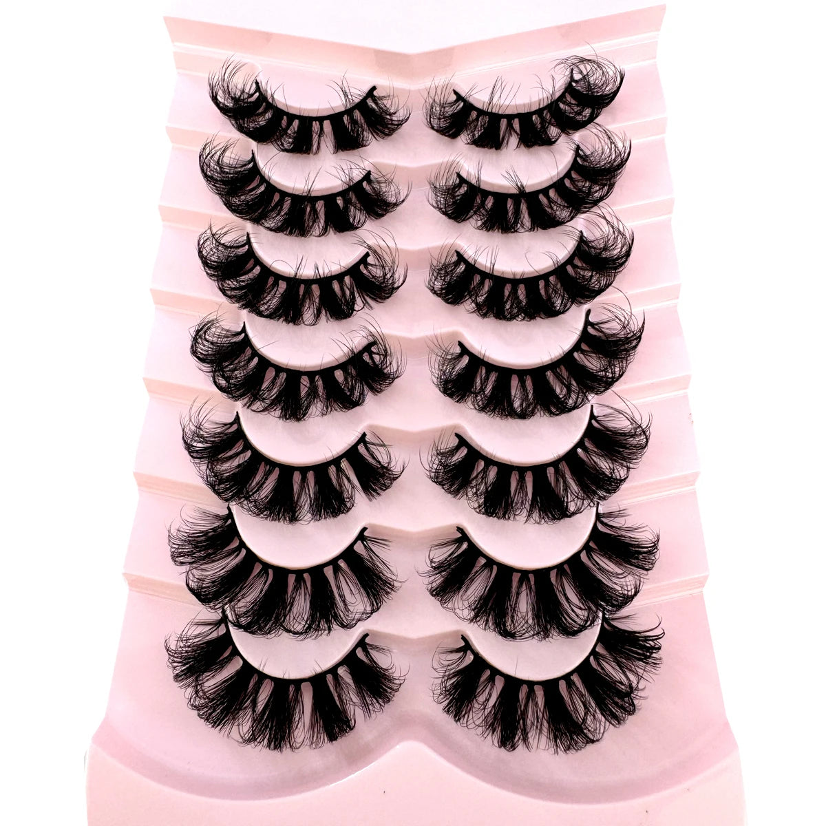 7pairs Natural Russian Strip Lashes Fluffy Mink Lashes 3D False Eyelashes Fluffy Volume Eyelashes Fake Eyelash Extension Make Up