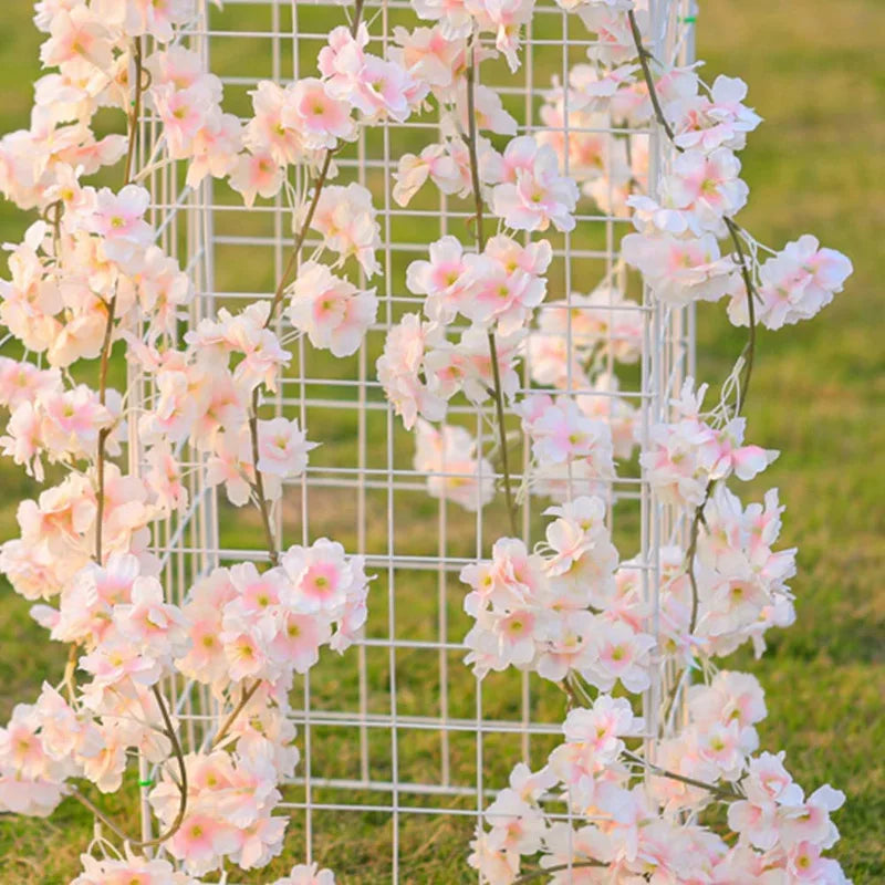 Artificial Cherry Blossom Flower Vines Fake Flowers Hanging Silk Flowers Garland for Wedding Party Garden Home Decor
