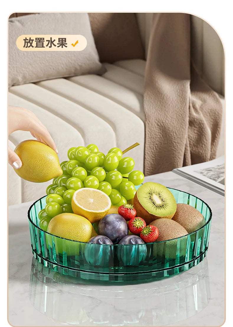 360° Rotating Plastic Storage Bins|Clear Cabinet Organizer for Kitchen/Pantry/Fridge/Cosmetic |Space-Saving Round Container