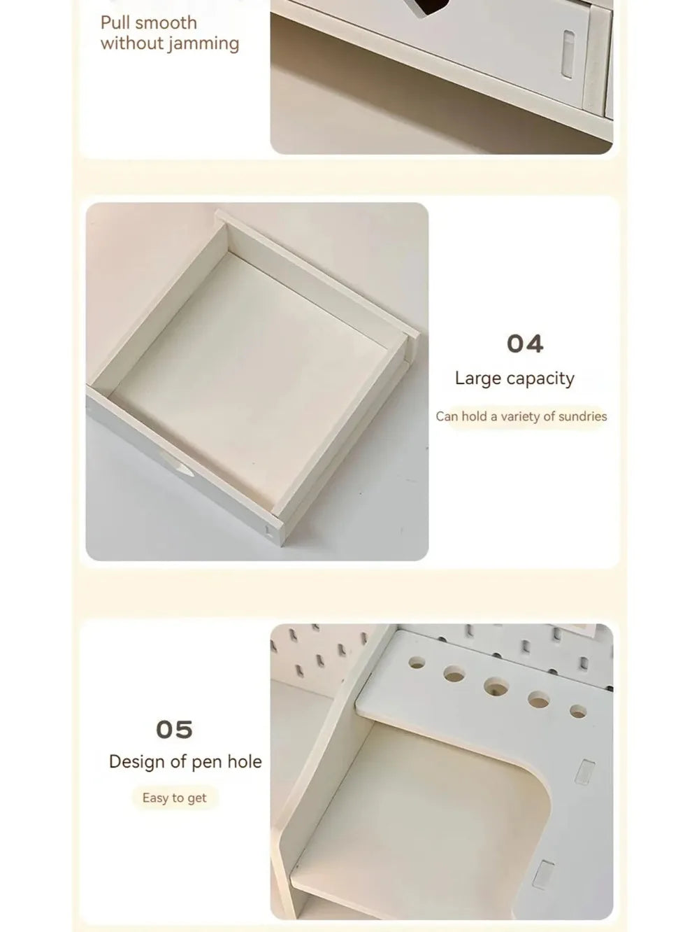 Desktop Added Shelf with Drawers Computer Monitor Stand Office Desk Storage Rack Dormitory Laptop Holder Stationery Organizer