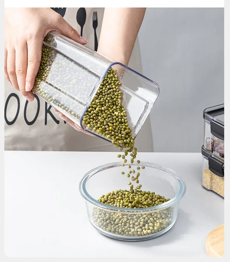 Kitchen Refrigerator Food Storage Container Multigrain Storage Tank Transparent Sealed Cans Noodle Box Bottle Canisters with Lid