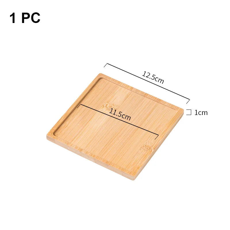 Wooden Soap Dispenser Tray Multi Bamboo Multi Shape Wooden Holder Pot Tray Home Decor Garden Supplies  Photography Props Coaster
