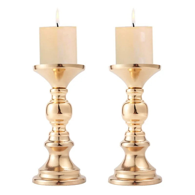 European style Metal Candle Holders Simple Golden Wedding Decoration Bar Party Living Room Decor Home Decor Candlestick