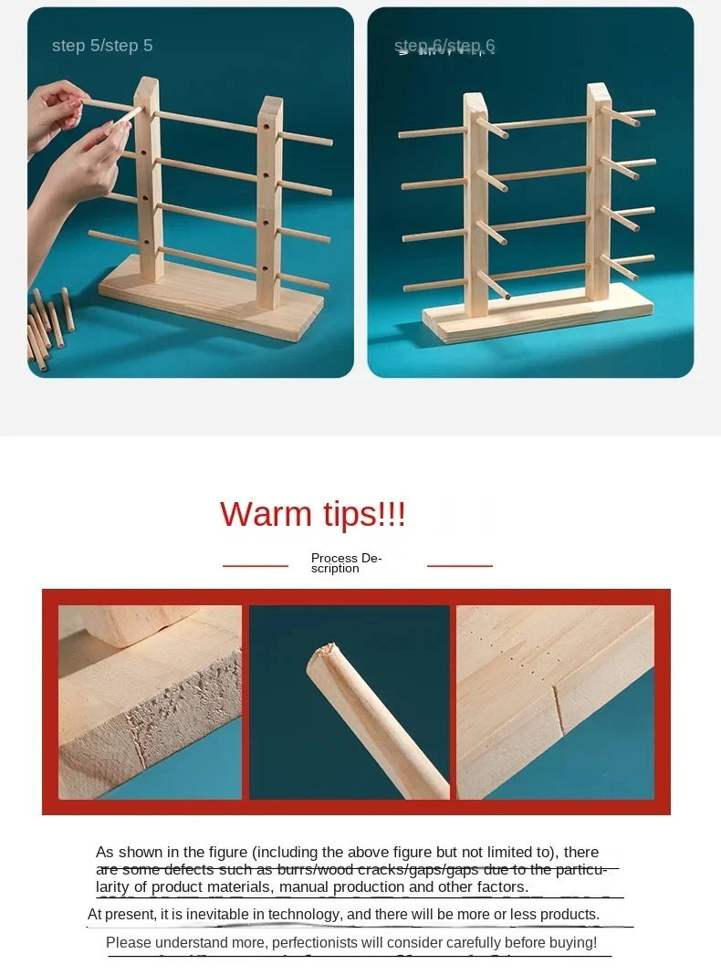 Wooden Eyeglass Storage Rack Household Sunglasses Glasses Display Rack Organizer Perforation-free Multi-functional Desktop