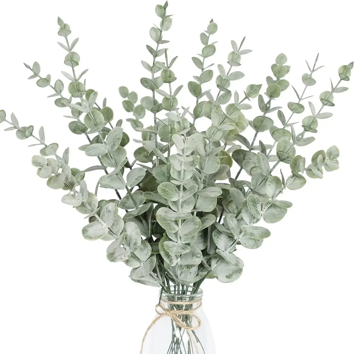 12 Pcs Artificial Eucalyptus Leaves Green Fake Plant Branches for Wedding Party Outdoor Home Garden Table Decoration Wreath