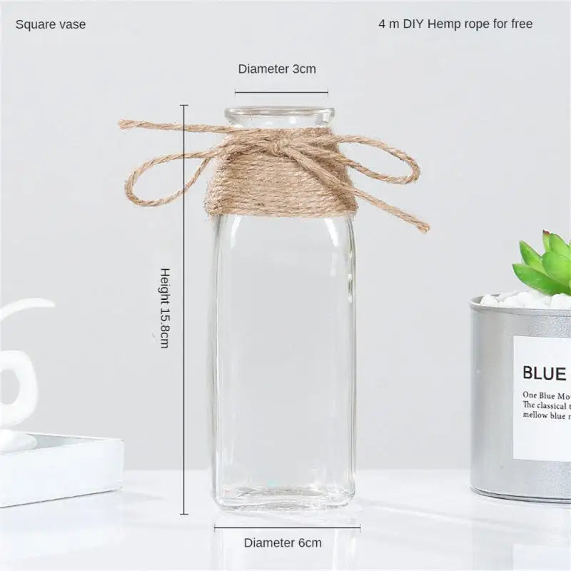 Glass Vase Thickened And Wear Resistant High Quality Thickened Glass Home Decoration Flower Ornaments Flanging Design Circular
