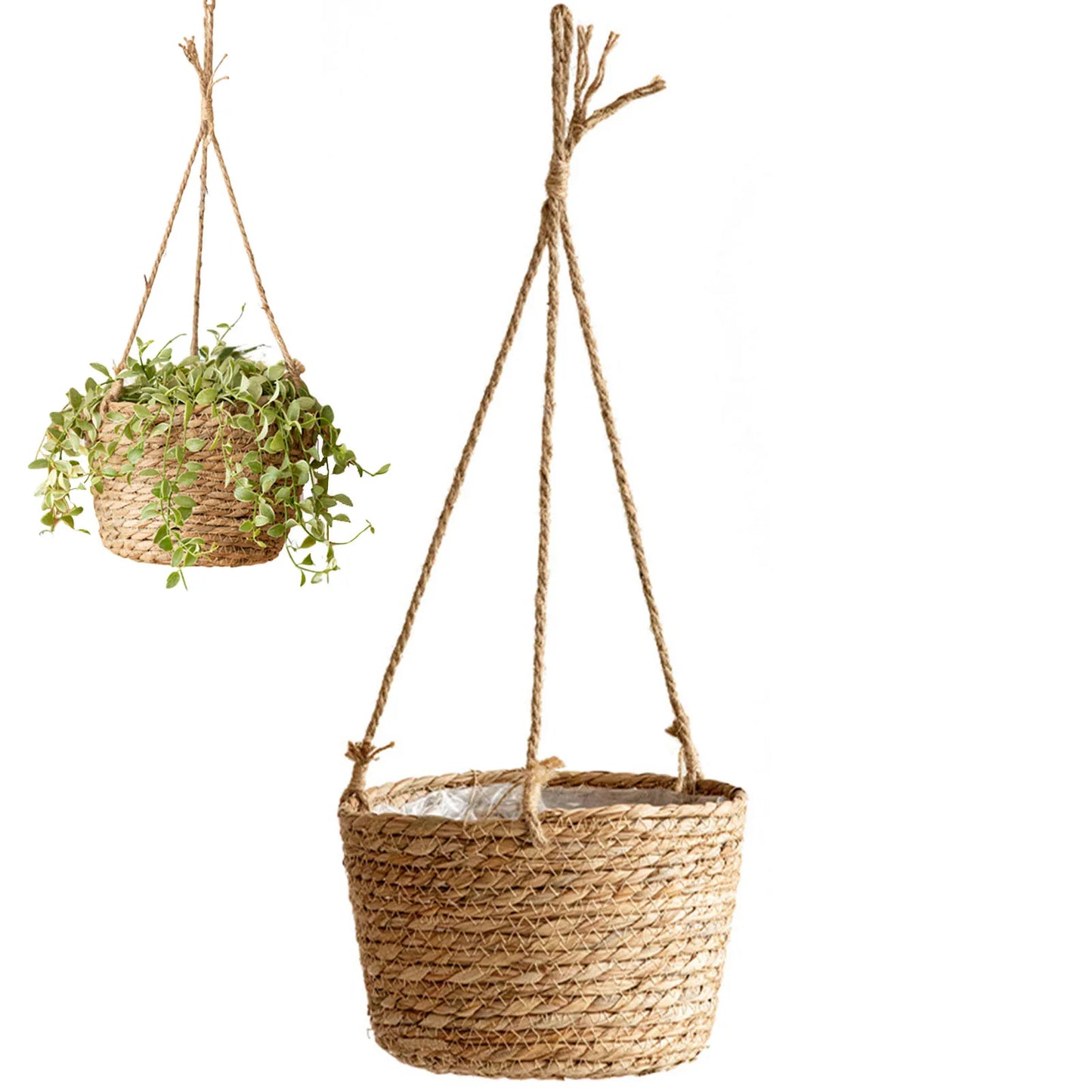 Hanging Woven Planter Basket Large Capacity and Portable Basket Fine Craftsmanship Burr-free Basket