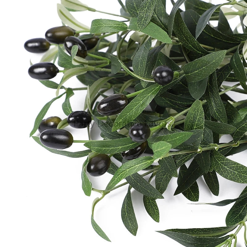 1/3/5Pcs Artificial Plant With Fake Fruit Olive Leaves Tree Branch For Home Garden Vase Decoration Wedding Bouquet Silk Flowers