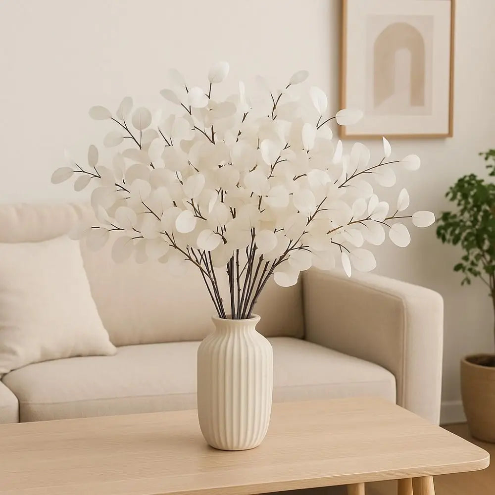 41cm Artificial Eucalyptus Branches Non-Fading Handmade Fake Eucalyptus Leaf Realistic Simulation Plants Outdoor Indoor Decor