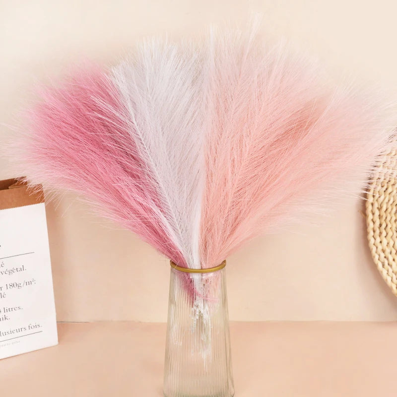 15/30Pcs Artificial Pampas Grass Bouquet Home Living Room Wedding Party Decoration Fake Plant 43cm Dried Flower Reed DIY Vase