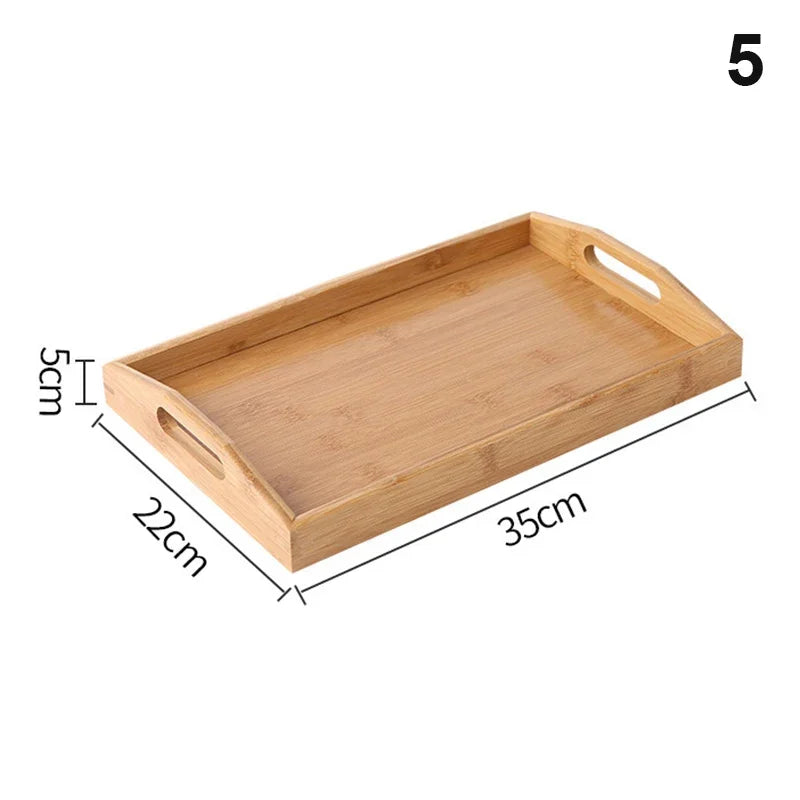 Bamboo Wooden Rectangular Tea Solid Wood Tray trays serving tray Kung Fu  Cup Tray Wooden Hotel Dinner Plate