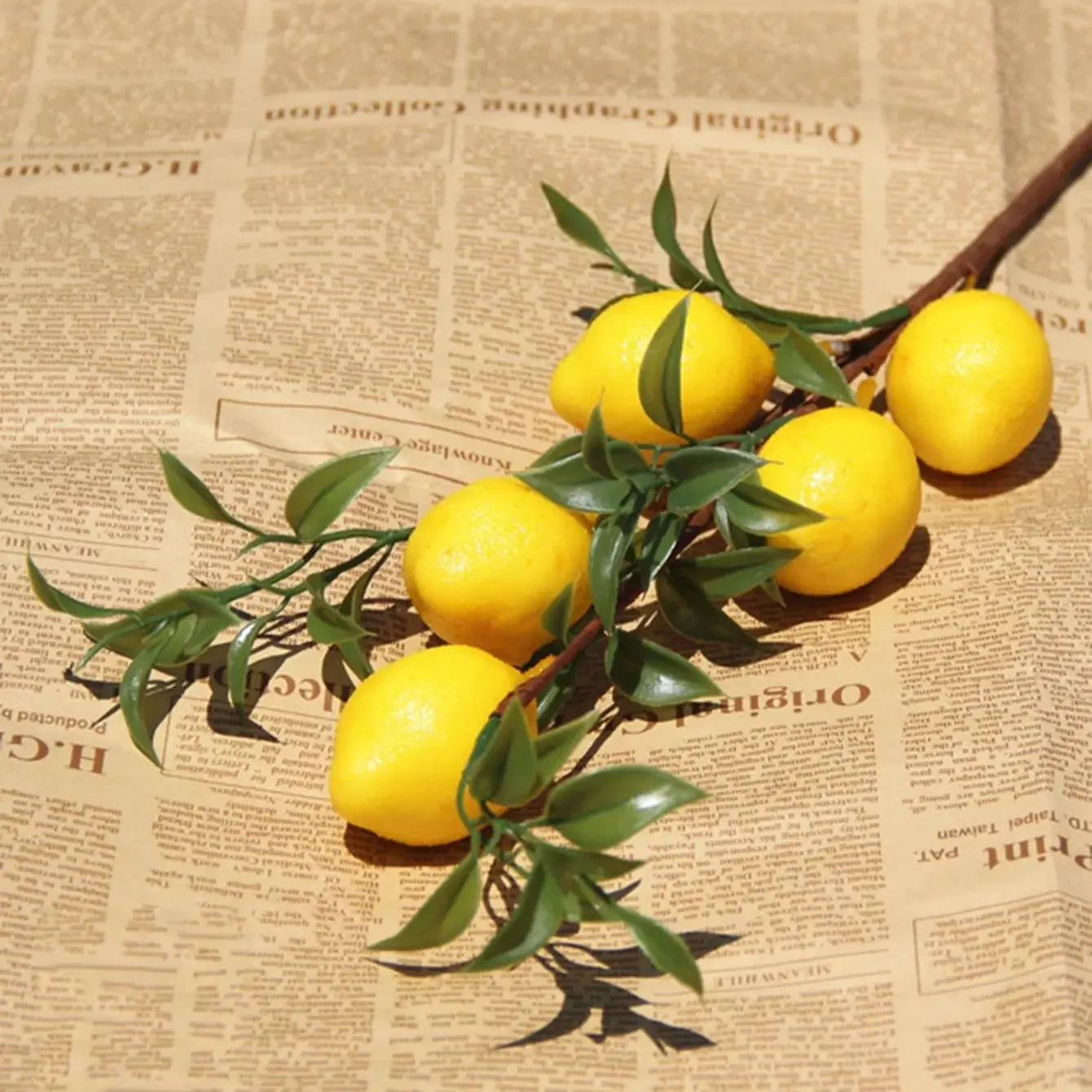 Lemon Branches With Fruit Simulation Green Plants Fresh Home Decoration Photo Props Plastic Fruit Flower Arrangement Fake Flower
