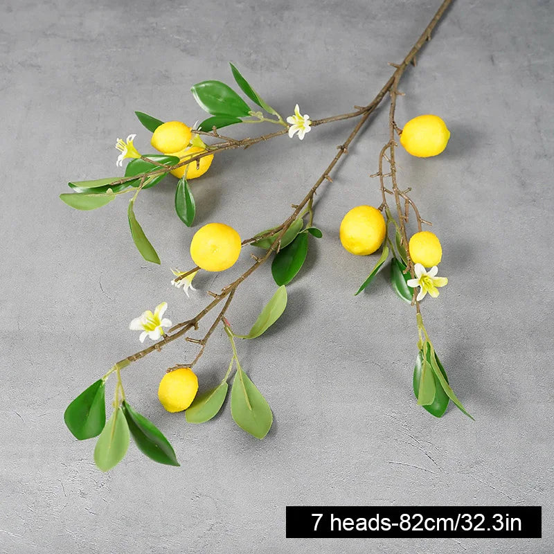 Lemon Branches With Fruit Simulation Green Plants Fresh Home Decoration Photo Props Plastic Fruit Flower Arrangement Fake Flower