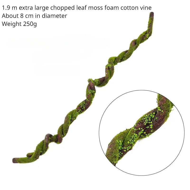 Artificial Wilted Rattan Branches with Moss Fake Ivy Plants for Wall Hanging Gardens Home Indoor Outdoor Desktop Landscaping