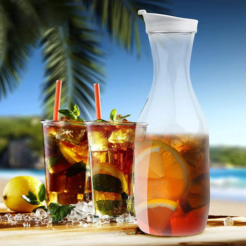 50 Oz Large Plastic Water Bottle with Flip Cap, Square Base Juice Container, Clear Plastic Water Bottle, Beverage Milk Bottle