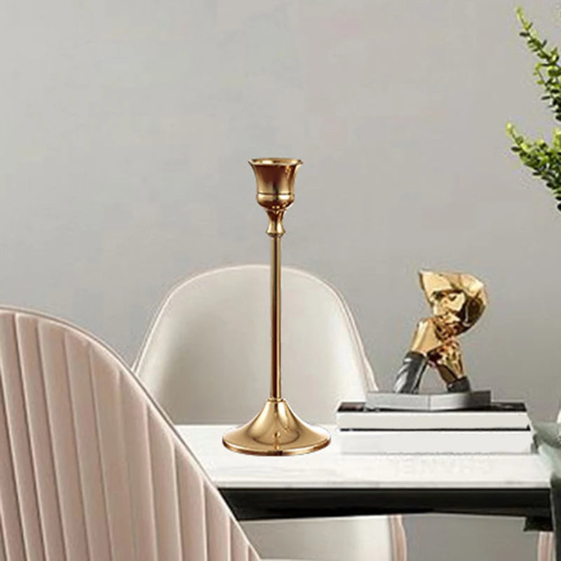 European style Metal Candle Holders Simple Golden Wedding Decoration Bar Party Living Room Decor Home Decor Candlestick