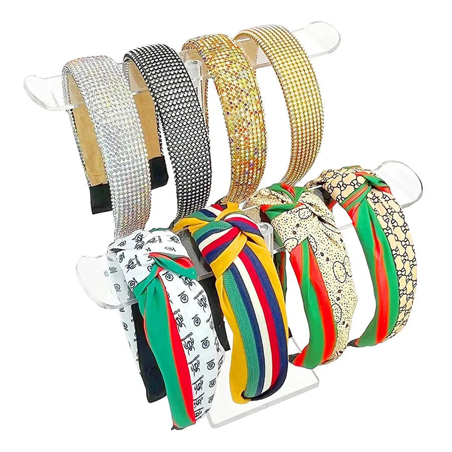 Clear Headband Holder Rack Acrylic Detachable Necklace Bracelet Display Stand Hair Accessory Bar Durable for Hairband Organizer