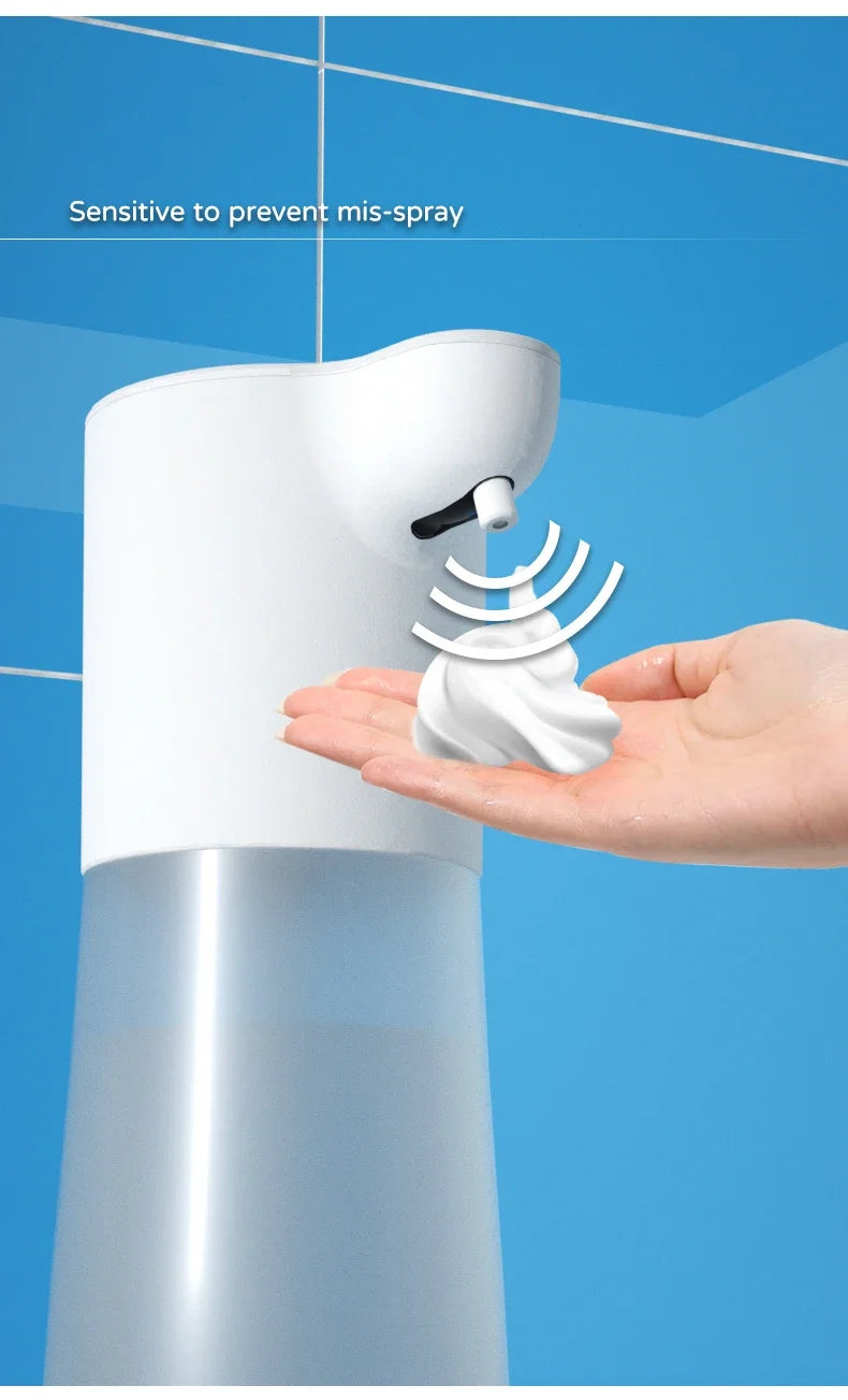 350ML Automatic Foam Soap Dispenser Bathroom Smart Washing Hand Machine USB Charging White ABS for Bathroom Toilet