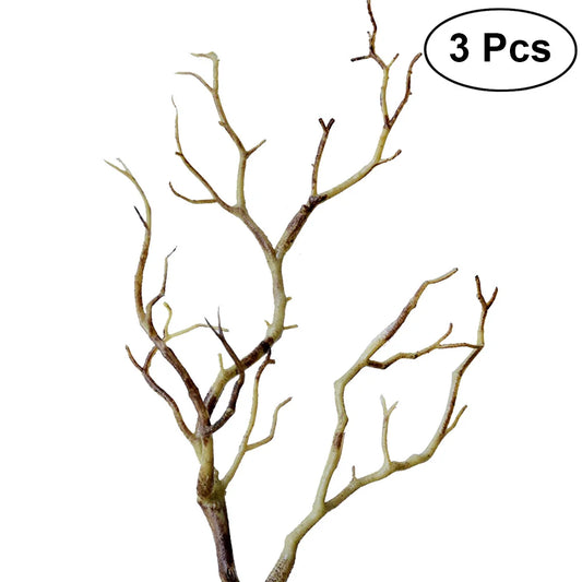 3PCS Artificial Branch Plastic Branch Fake Tree Branch Vase Decoration Dried Twigs Stems Antler Willow Dry Flower For Home