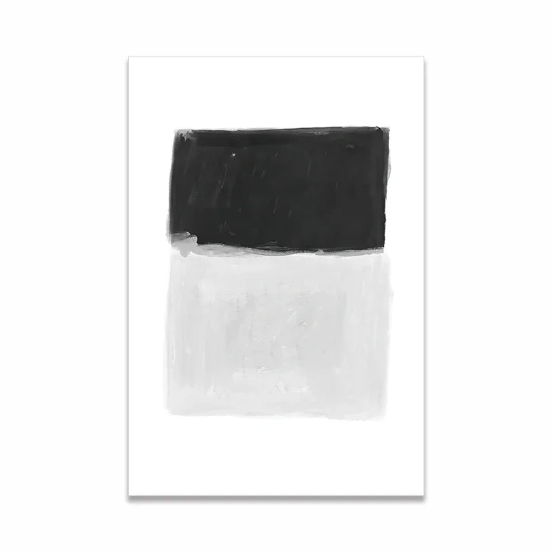 Scandinavian Minimalist Wall Art Modern Black and White Abstract Oil Painting Poster Print Home Bedroom Living Room Decoration