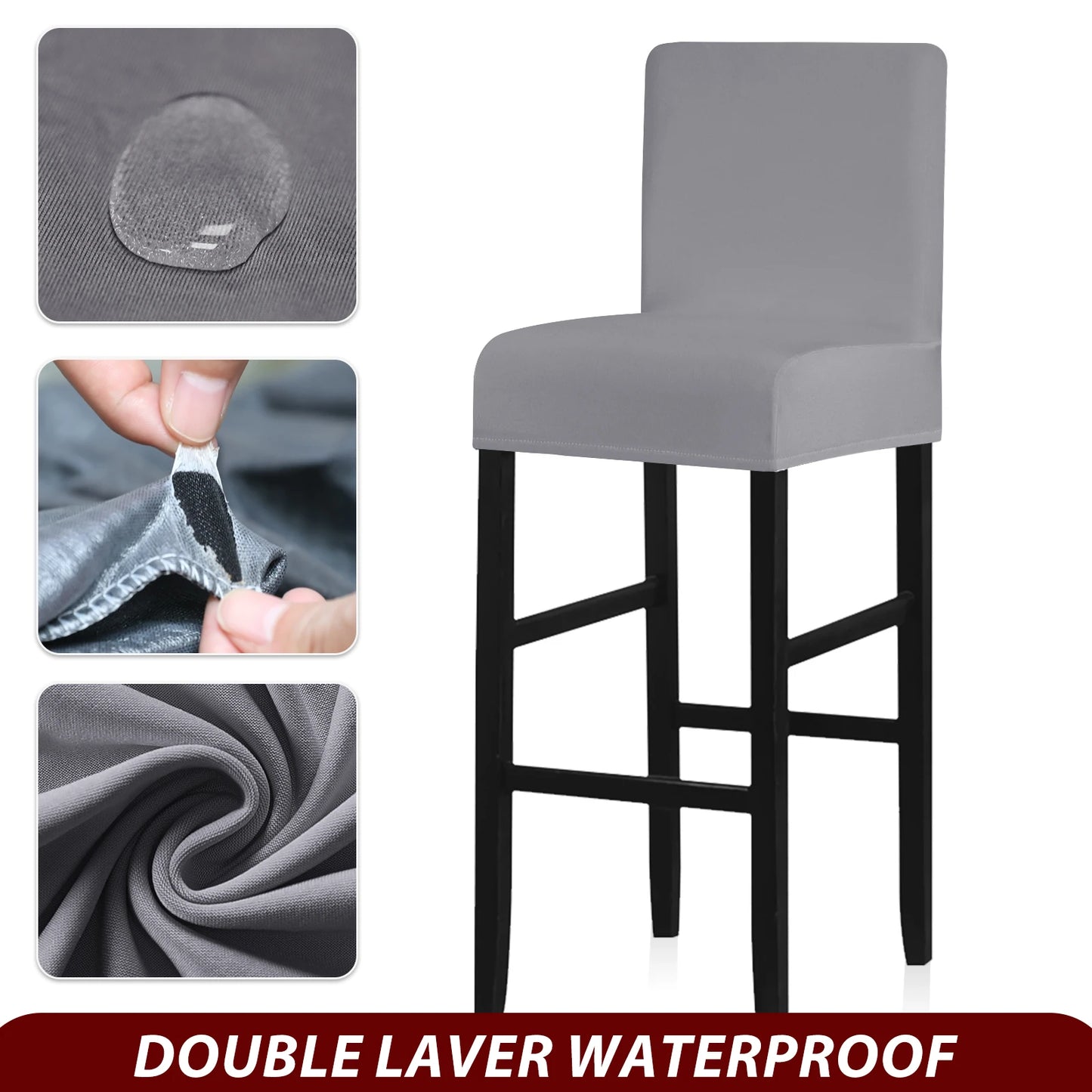 Real Waterproof Fabric Chair Cover Stretch Seat Chair Covers Ventilate Bar Chair Slipcover Universal Size Chair Cover For Room