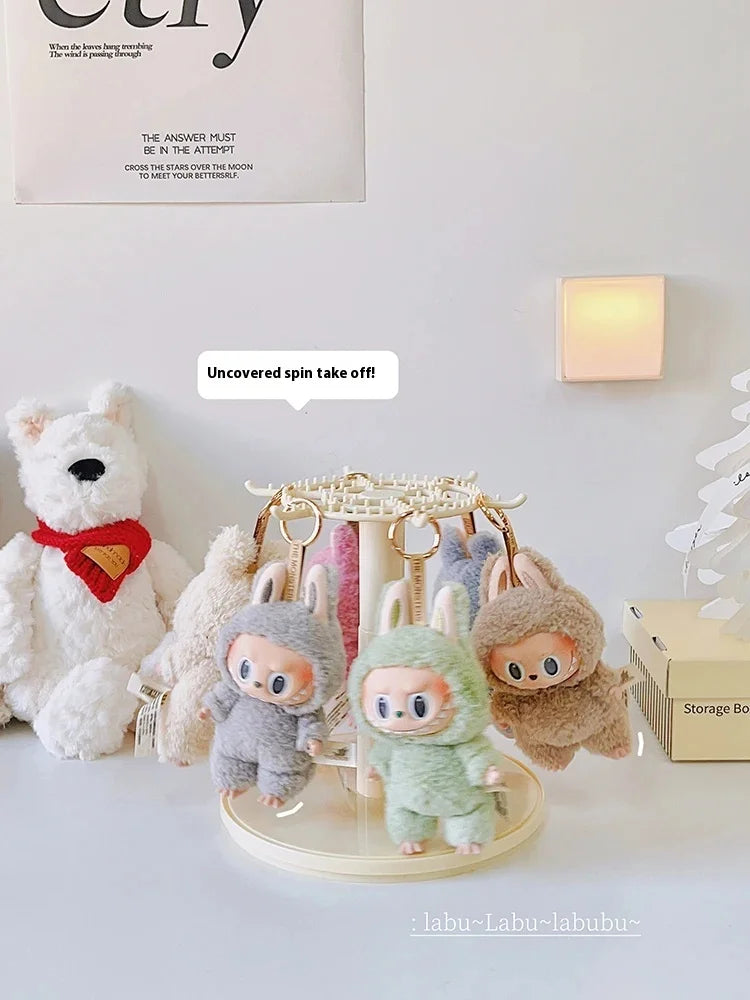 Labubu Pendant Display Box Rotating Transparent Labubu Doll  Storage Blind Box Storage Display Dustproof And Moisture-Proof