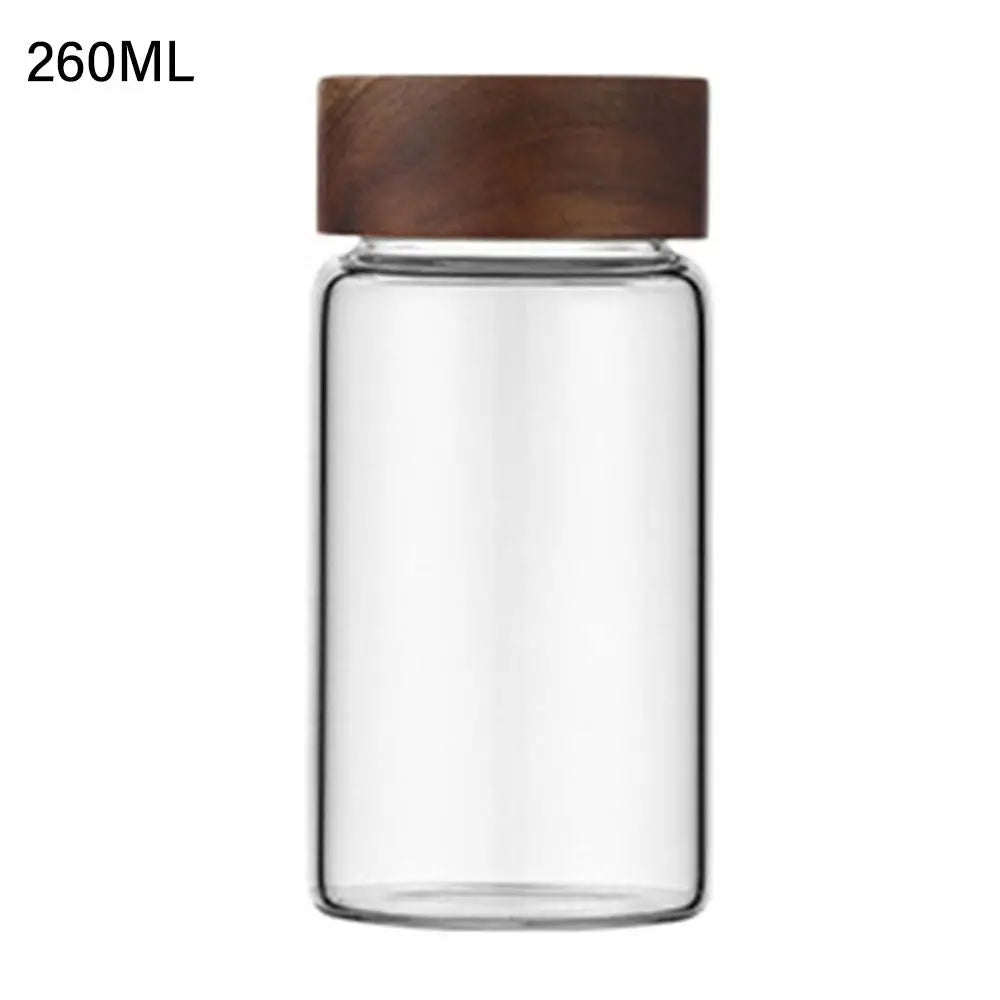 Home&Kitchen Containers Acacia Wood Miscellaneous Grain Storage Tank Split Bottle Sealed Can Storage Pots Spice Jars
