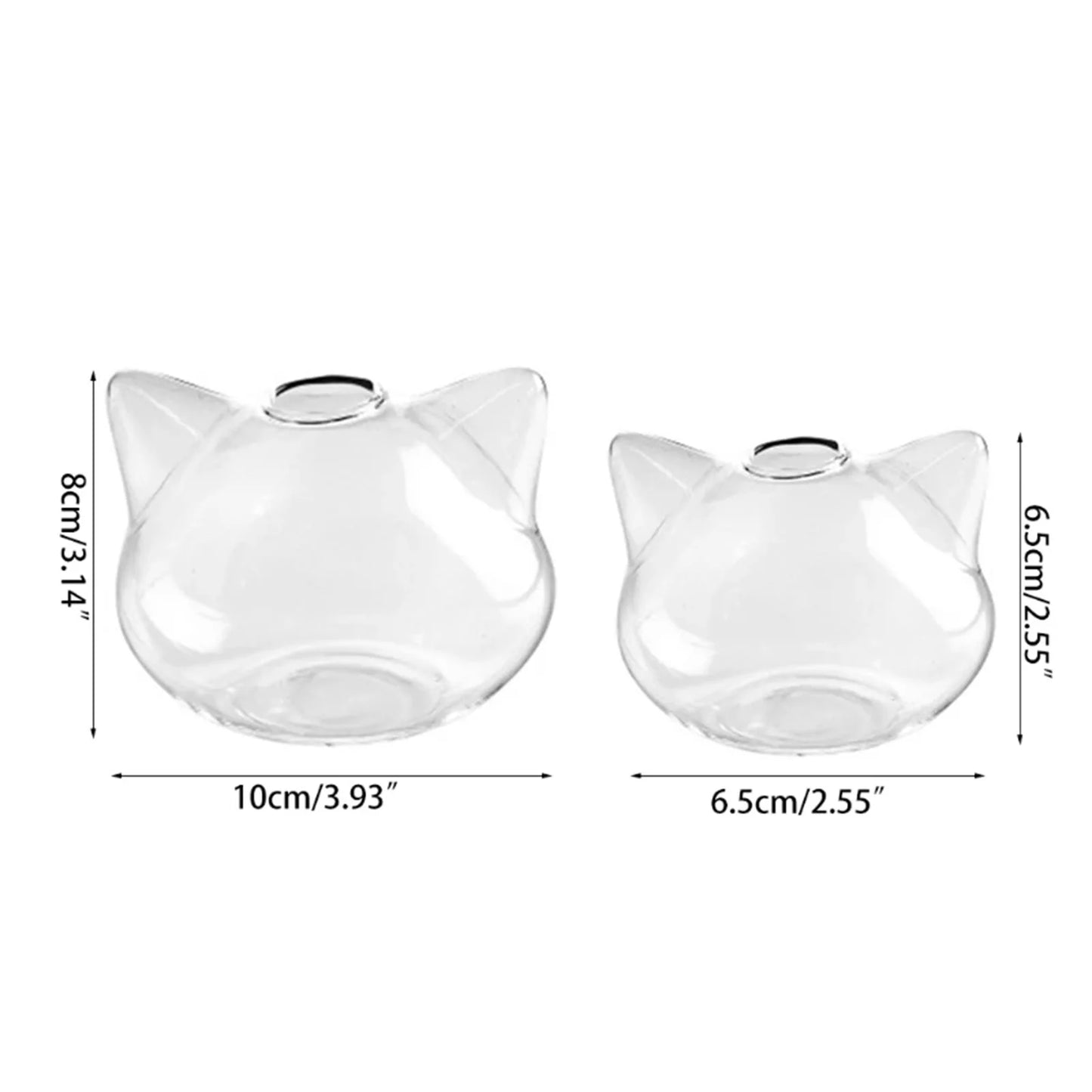 Cartoon Cat Glass Vases Hydroponic Landscape Holder Succulent Terrarium Planters for Tabletop Succulent Air Plant Planter
