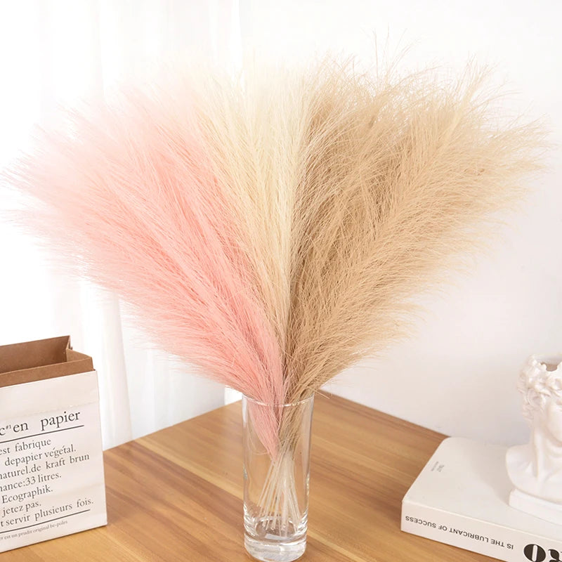 15/30Pcs Artificial Pampas Grass Bouquet Home Living Room Wedding Party Decoration Fake Plant 43cm Dried Flower Reed DIY Vase