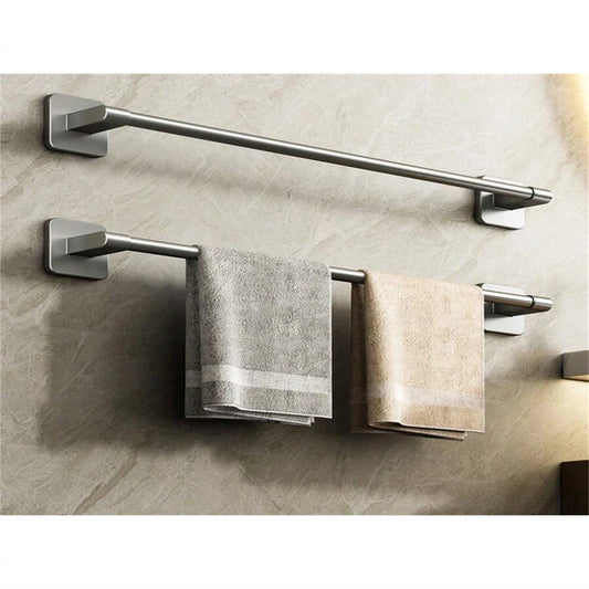 Bathroom Facilities Gun Gray Perforated Wall Mounted Bathroom Towel Bar Size 30 70cm Bathroom Slippers And Towels