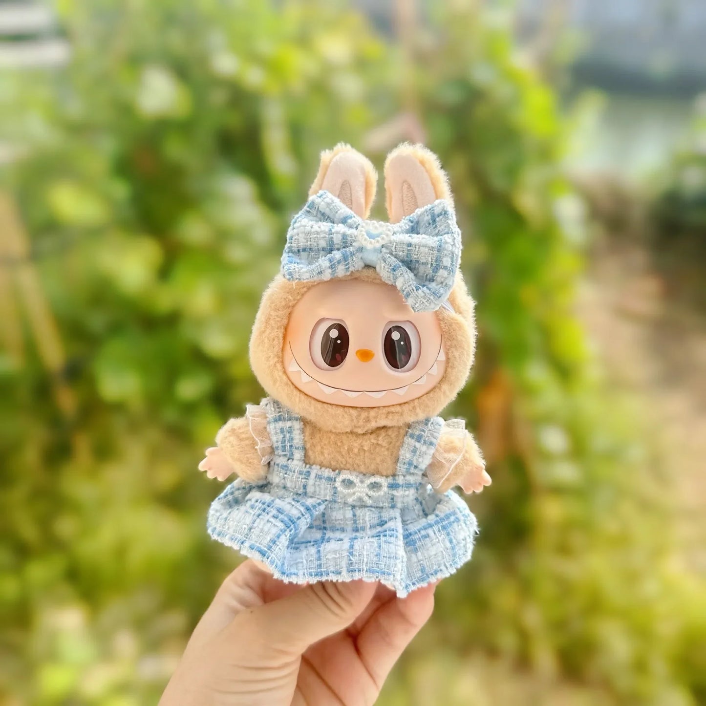 17CM Cute Labubu Doll Clothes Outfit Accessories Classic Dress Set for V2 Mini Dolls Clothing Girl Kid Gift Labubu Ropa